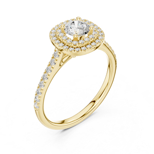 แหวนทองคำ 14K ประดับเพชรทรงกลมเพาะเลี้ยงสำหรับงานปาร์ตี้ |   เพชรที่เพิ่งเพาะเลี้ยง - Product Image 5