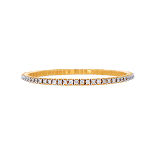 Elegant 18K Gold Diamond Tennis <b>Bangle</b> <b>Bracelet</b> with Continuous Round Diamond Row and Sleek Flexible Design - Product Image 1