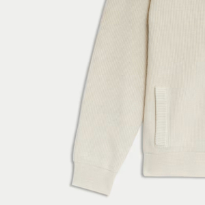 Pull en maille unie pour homme, manches longues, respirant, séchage rapide, pour l'hiver, beige, mélange de laine, logo personnalisé, haute qualité - Product Image 5