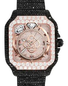 Luxury <b>Automatic</b> Moissanite Diamond Watch Men Full VVS Stone Stainless Steel Watch - Product Image 2