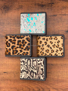 ออกแบบใหม่ของแท้หนังหรูหรากระเป๋าสตางค์ผมบนหนัง Cowhide โลหะผู้ชาย Bi-fold กระเป๋าสตางค์ผู้ถือบัตรของขวัญเงินสดสําหรับเขา - Product Image 4