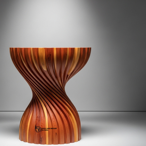 Mesa Auxiliar Moderna de Madera Trenzada – Mesa Decorativa Escultural de Madera Sólida para Sala de Estar, Dormitorio y Decoración de Interiores de Lujo - Product Image 4