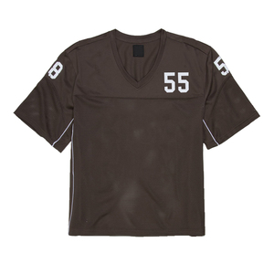 Camiseta de Fútbol de Manga Corta para Hombre, Cuello en V, de Malla, Secado Rápido, Ajuste Regular, Tejido de Punto, 100% Poliéster, Alta Calidad - Product Image 1