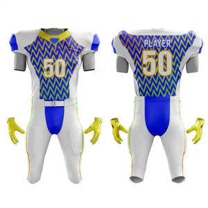 Conjunto de Camiseta y Pantalones de Fútbol Americano Personalizados de Alta Calidad con Impresión por Sublimación Completa para Hombres y Jóvenes - Product Image 1