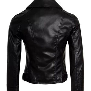 Women Classic <b>Genuine</b> Sheep Skin Eco-Friendly Windproof Outer Jacket Biker Clothing Designed for Warmth Comfort Modern Street - Product Image 2