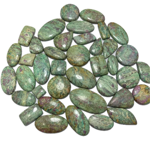 Lote de cabujones de rubí fuchsite natural para joyería artesanal, piedras preciosas sueltas pulidas, calidad comercial, venta al por mayor. - Product Image 1