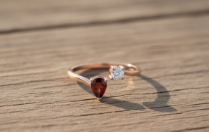 Natural Garnet and white <b>CZ</b> 925 silver <b>ring</b> for engagement, gift , party <b>ring</b> everyday wear jewelry - Product Image 2