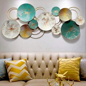 Modern Metal Round <b>Geometric</b> <b>Wall</b> Sculpture Home Decor for Living Room Anniversary and Birthday Accent Customizable Multi-Color - Product Image 2