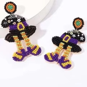 Beaded <b>Witch</b> Hat Legs Earrings Beads Embellished Hand Crafted Parrot Stud Earrings from the brand BaubleBar - Product Image 1