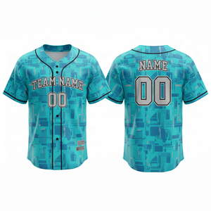 Maillot de baseball personnalisable pour adultes, toutes saisons, respirant, séchage rapide, 100 % polyester, imprimé par sublimation, col en V, unisexe - Product Image 3