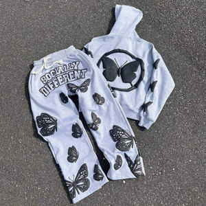 ชุดเด็กเทรนด์สตรีทแวร์ปักลายคุณภาพสูง ผ้าฝ้าย 100% ทรงขาบาน ระบายอากาศได้ดี เนื้อผ้าหนา - Product Image 4