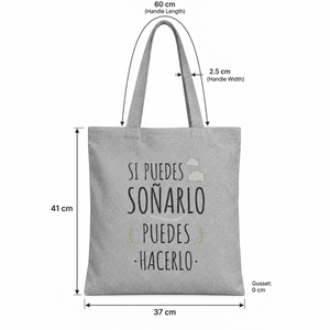 Sac fourre-tout promotionnel imprimé 225 GSM en coton recyclé 37 x 41 cm plat 60 cm avec poignée personnalisée Logo sur mesure Cadeaux d'entreprise Vente en gros OEM - Product Image 3