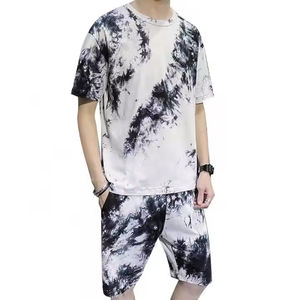 Ensemble T-shirt et short de course tricoté pour homme, décontracté, uni, écologique, haute qualité, séchage rapide, respirant, couleur contrastante - Product Image 2