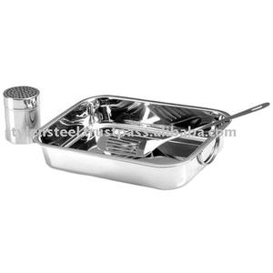 Bandeja para Asar de Acero Inoxidable, Juego de Bandejas para Asar de Acero Inoxidable, Juego para Lasagna, Juego de Bandeja y Rejilla para Horno, Reutilizable - Product Image 3