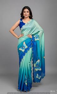 Último Diseño de Saree de Seda Taby Pura y Suave con Corte Dana Moti, para Fiesta, de Secado Rápido y Sin Arrugas, Mayorista Fabricante India - Product Image 4