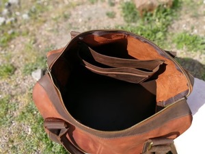 Sac de voyage en cuir pleine fleur vintage, sac de week-end pour homme et femme, grande capacité, léger, portable, bagage direct usine - Product Image 5