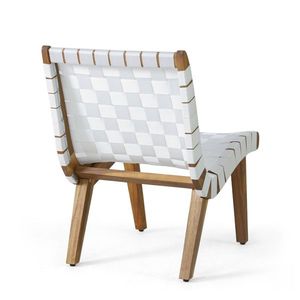 Set da giardino in legno di Acacia e corda da esterno Set di Chat 3 pezzi bianco e Teak - Product Image 6