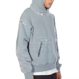 <b>Top</b> Selling <b>Distressed</b> Cotton Blended Hoodies Competitive Prices Hoodies Made In Pakistan <b>Distressed</b> Hoodies - Product Image 5