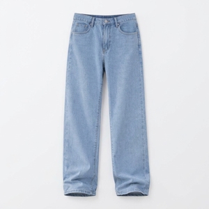 Jean en denim bleu délavé coupe droite pour homme, taille mi-haute, coupe ajustée, style streetwear décontracté, pantalon, jeans personnalisés OEM en gros - Product Image 6