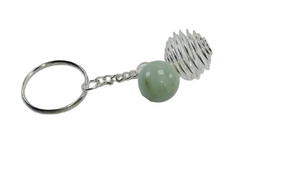 Porte-clés de guérison en pierre naturelle, vente en gros, cristaux de pierre aventurine verte, pierre précieuse ronde, soin, vente en gros - Product Image 4