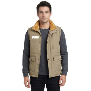 Gilet matelassé d'hiver pour homme, doublé polaire, zippé, col montant, poches cargo, imperméable et respirant - Product Image 2