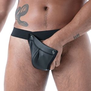 Calzoncillos sin fondo de cuero tejido transpirable y cómodo, efecto segunda piel, rojo, para hombre, estilo fetish, ropa de club, sexy, con espalda abierta - Product Image 6
