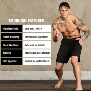 Shorts de boxe personnalisables avec logo d'équipe, shorts de combat en satin extensible, vêtements de sport pour les séances d'entraînement - Product Image 3