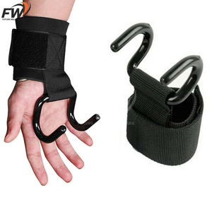 Crochets de musculation OEM (paire) avec support de poignet et sangle de maintien pour hommes et femmes, crochets plats en néoprène rembourrés de 8 mm, prix bas - Product Image 1