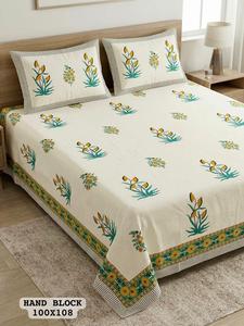 Parure de lit de qualité export en pur coton, drap-housse king size, 2 taies d'oreiller réversibles à fermeture éclair, literie confortable disponible à la vente - Product Image 5