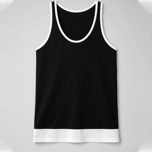 Camisetas sin Mangas de Cuello Redondo para Adultos, Tela Suave y Cómoda, Color Blanco y Negro, Alta Calidad, Buen Proveedor - Product Image 1