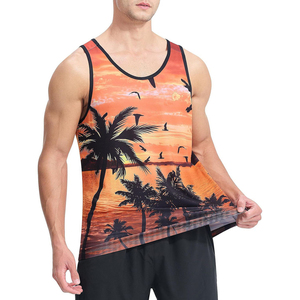 Stylish Men's Sportswear Tank Top Breathable Soft Fabric Gradient Design Sleeveless Gym <b>Vest</b> Wholesale Custom Logo Tank Tops - Product Image 1