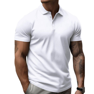 Polos décontractés pour hommes, très demandés, avec logo personnalisé, qualité supérieure, couleur unie, écologiques, polos épais - Product Image 2