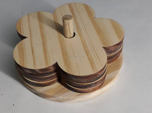 Posavasos modernos de grano de madera, posavasos artísticos de resina y madera con acabado pintado para decoración del hogar y regalos de negocios - Product Image 2