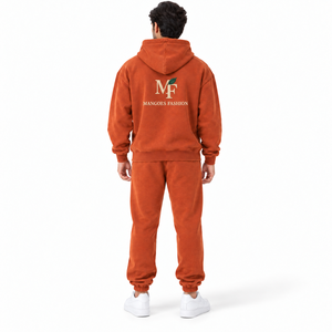 Conjunto Deportivo MANGOES FASHION para Hombre, Estilo Vintage, Color Naranja, Sudadera con Capucha y Pantalones de Chándal de Algodón, Manga Larga, para Verano - Product Image 2