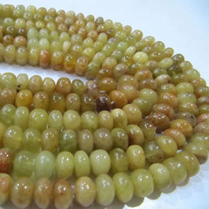 Aigue-marine jaune naturelle, forme ronde, 8 mm, vendue par brin de 8 pouces de long - Product Image 4
