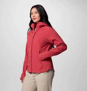 Women's High Quality Premium Red Hooded Windproof <b>Jacket</b> Full Sleeve Zipper Closure Autumn Wear Breathable - Product Image 1