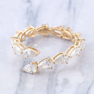 Yellow SV JEWELS 2.5 Ct <b>Emerald</b> Cut Lab Created Diamond Inlay Engagement <b>Ring</b> 14K/18K Gold Vintage Style Anniversary Band - Product Image 2