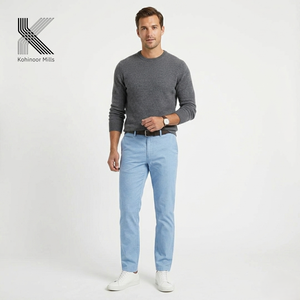 <b>Men</b> Casual Chino Pants <b>Stretch</b> Trousers Dobby Cotton Spandex 260GSM Textured OEM ODM Wholesale Manufacturer Factory - Product Image 2
