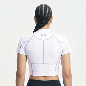 RTS OEM ODM Custom <b>Women</b> Pickleball Short Sleeve Crew Neck tank Tops Breathable Sporty Style Printed Technics Solid Color - Product Image 2