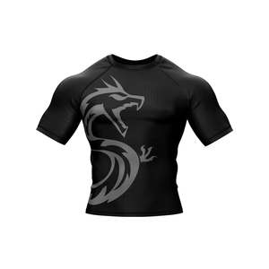 Hot Selling Custom Men Short <b>Sleeve</b> Compression Shirts BJJ Rash Guard UPF50 Anti-Bacterial Breathable Eco-Friendly 100% - Product Image 4