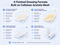 Pansement médical en tissu non tissé en maille d'acétate de cellulose, rouleau de maille d'acétate non adhésif pour le soin des plaies