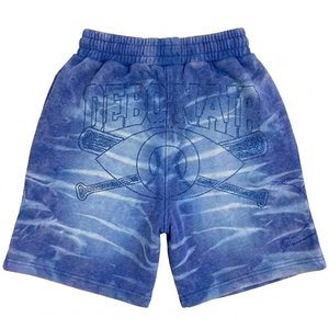 Conjunto de Sudadera con Capucha y Pantalones Cortos Tie Dye Azules para Hombre con Logotipo Personalizado al por Mayor, Ropa Deportiva Casual de 2 Piezas para Niños - Product Image 5