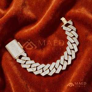 Gold Moissanite Chain Link Bracelet New York Fashion Jewelry <b>Gift</b> Trendy Elegant Bracelet - Product Image 6