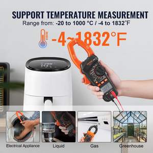 Pinza amperimétrica Digital de 6000 recuentos, probador de multímetro de 1000A para electrodomésticos, medidas de mantenimiento de la industria ferroviaria, corriente - Product Image 6