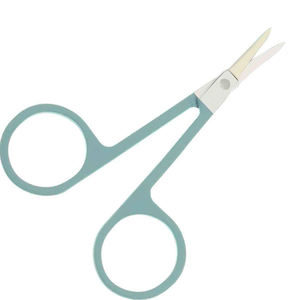 Light Blue Professional Manicure Scissors Stainless Steel Cuticle Tool Straight Curved Tip for Nail Care Use Synthetic Hair - Product Image 3