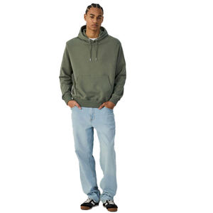 Sudadera con Capucha Oversize Unisex de Algodón French Terry de Color Liso, Estilo Casual, para Otoño, Ajuste Regular, con Bolsillos, de Tejido Grueso - Product Image 2