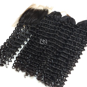 Vietnamien 100% vierge Remy Extensions de cheveux humains bouclés eau armure vague Style haute définition dentelle brésilienne cheveux qualité brut - Product Image 3