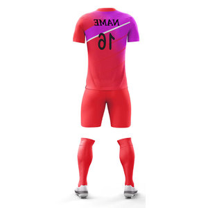 เสื้อเจอร์ซีย์แขนสั้น วัสดุคุณภาพสูง ชุดยูนิฟอร์มตาข่ายสำหรับผู้ใหญ่และเด็ก ชุดฟุตบอลแห้งเร็ว สีพื้น ชุดฟุตบอล - Product Image 5
