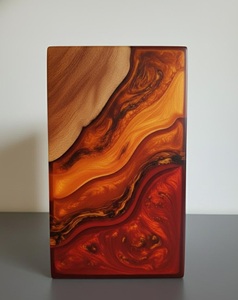 Handmade Rosewood Cremation Urn Lava Red Resin <b>Memorial</b> Keepsake Lava Red Resin Rosewood Cremation Urn - Product Image 3