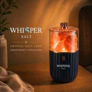 Whisper Salt Himalayan Glass <b>LED</b> Salt Lamp Humidifier Air Freshener Negative Ions 200ml Capacity Plug-in Lightweight 35dB Quiet - Product Image 6